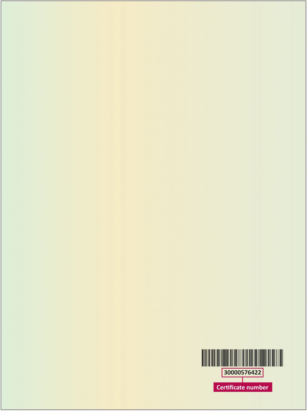 An example of the back of a Victorian birth certificate, showing where to locate personal information.